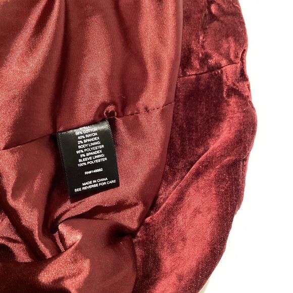 Torrid Red Velvet Jacket Velour Jacket Zip Front Laced Sides Laced Cuffs 2X - Picture 8 of 14
